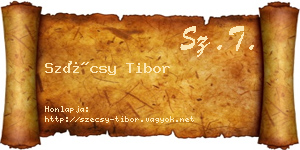 Szécsy Tibor névjegykártya
