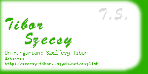 tibor szecsy business card